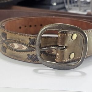 Tex Tan Belt‎ Womens 32 Wicker Weave Inserts Hand Laced Steerhide